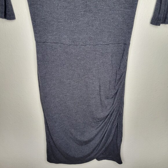 CeCe Cynthia Steffe Heather Gray 1/2 Sleeve Gathered Side Dress Size S - Picture 4 of 8